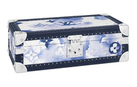 LOUIS VUITTON Summer Bundle Leather Wrist Watch Box 8 Meter Hard Case Storage Box Unisex Blue