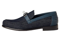 HERMES Destin Loafers Men's Dark Blue