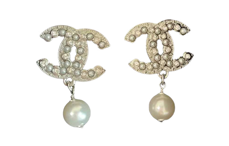 CHANEL Earrings Women's Silver
