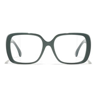 CHANEL Metal Resin Square Eyeglass Frames Unisex Green
