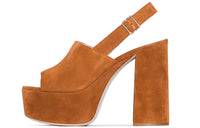 MIU MIU XX 40 Chunky Heel High Heels Women's Brown