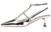 MIU MIU Cone Heel High Heels 5.5cm Women's Silver