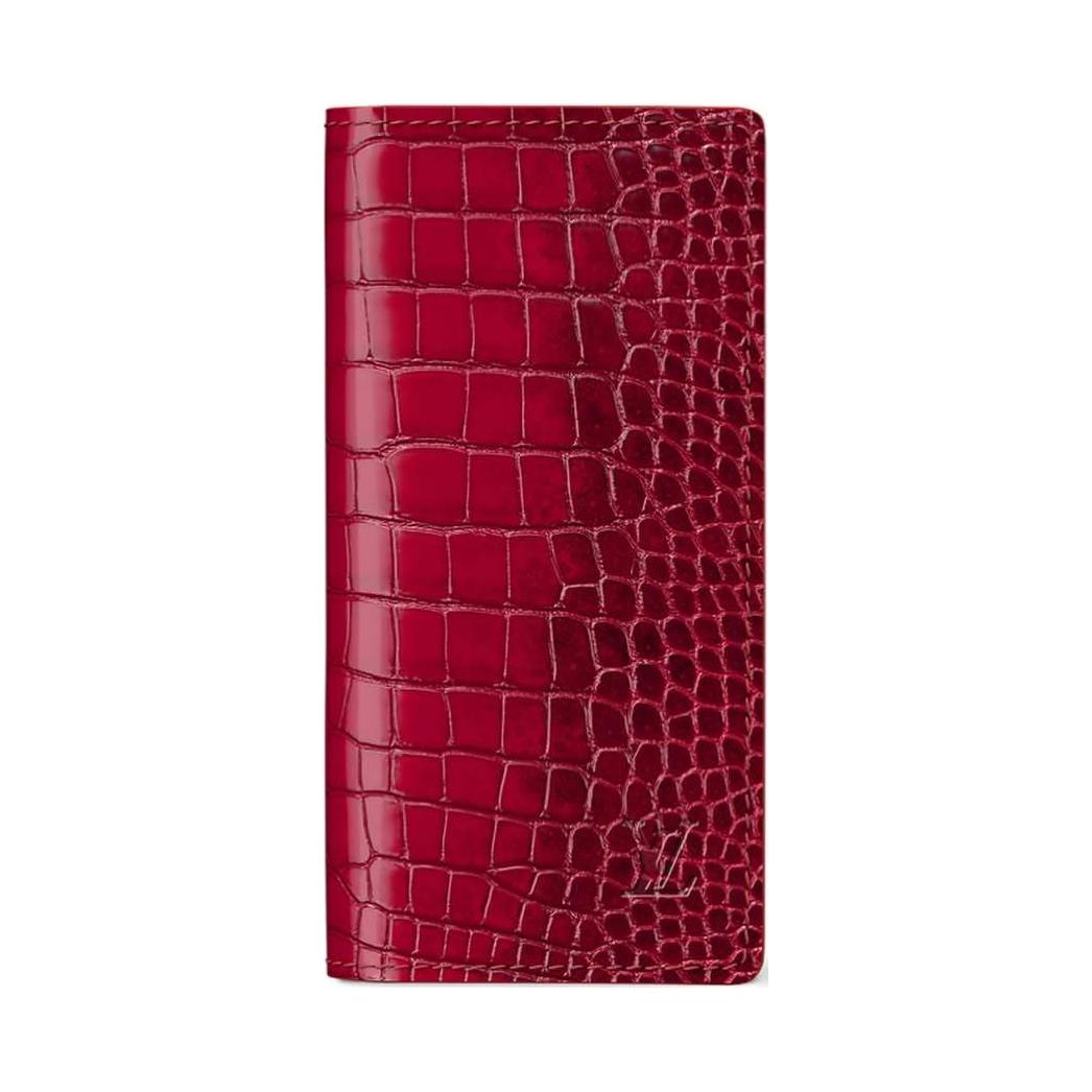 LOUIS VUITTON Leather Trim Wallet Men's Red