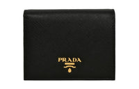 PRADA Calfskin Wallet Small Size Women's Black