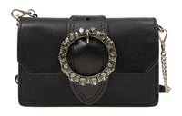 MIU MIU Cow Leather Shoulder Bag Crossbody Bag Women's Black