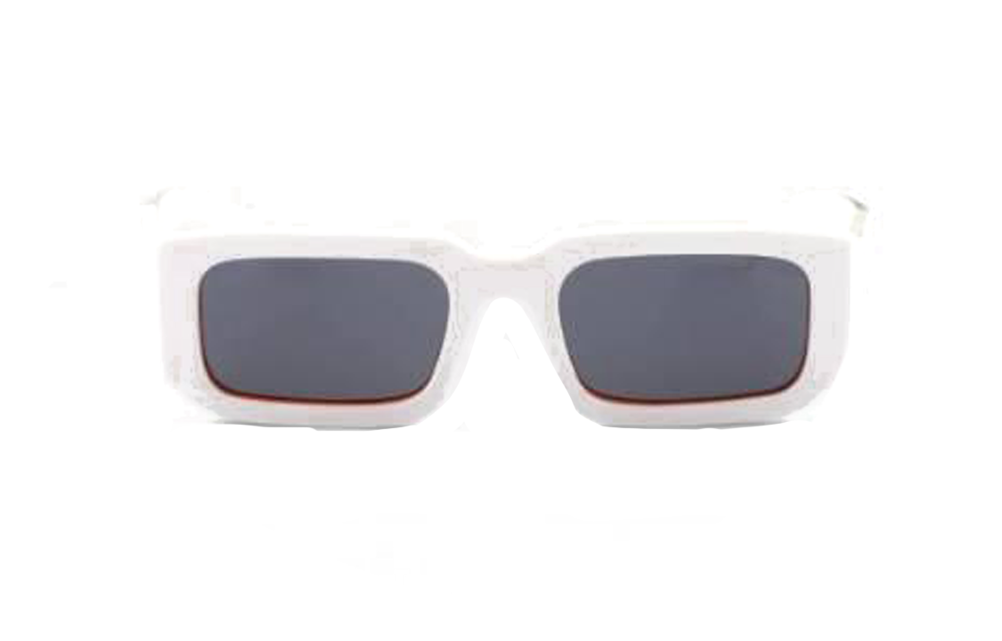 PRADA Acetate Irregular Shape Sunglasses Men's White