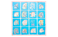 HERMES Silk Scarves Unisex Blue