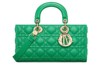 DIOR Lady D-JOY Lambskin Crossbody Handbags Medium Size Women's Moss Green