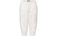LOUIS VUITTON Shiny Monogram Cropped Jogging Pants Casual Pants Women's White