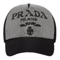 PRADA Recycled Nylon Baseball Caps Unisex Black