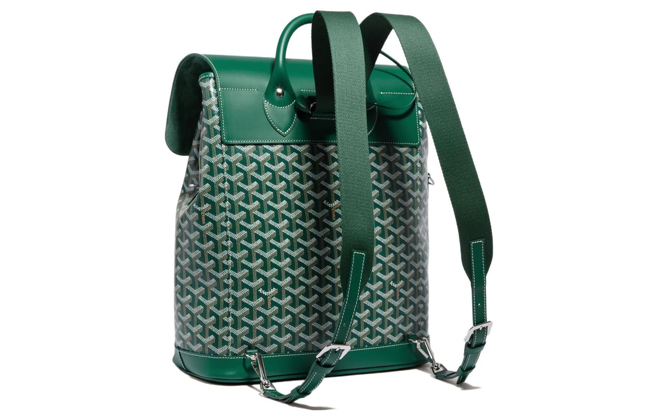 GOYARD Alpin Canvas With Leather Backpack Medium Size Unisex Green