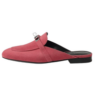 HERMES Oz Other Wrap-toe Slippers Women's Pink