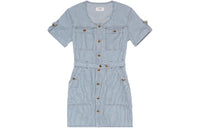CELINE Wideneck Buttoned Denim Dress