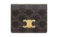 CELINE Sheepskin Card Holder Women's Tawny