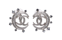 CHANEL 2015 Cc Moon Rhinestone Earrings