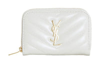 SAINT LAURENT Lambskin Wallet Women's White