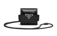 PRADA Shiny Leather Earphone Case Men's Black