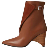 HERMES Hanae Ankle Boots 8.5cm Women's Brown