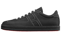 HERMES Boomerang Skateboard Shoes Men Low-Top Black