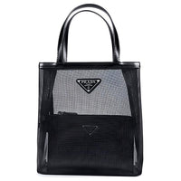 PRADA Mesh Handbag Small Size Women's Black
