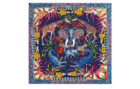 HERMES Silk Scarves Women's Indigo/Fuchsia/Multicolor