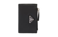PRADA Leather Card Holder Women's Black