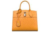 LOUIS VUITTON CITY STEAMER Ostrich Leather Handbag Small Size Women's Lemon Yellow