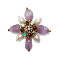 CHANEL 2005 Floral Stone Brooch