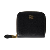 MIU MIU Cow Leather Wallet Women's Black