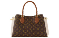 LOUIS VUITTON Coated Canvas With Leather Tote Bag, Shopping Bag, Handbag Medium Size Women's Brown/Cream White