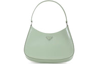 PRADA Leather Crescent Bag, Shoulder Bag, Handbag Women's Aqua Green