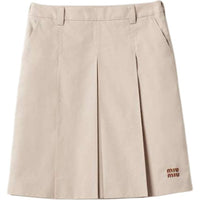 MIU MIU Pleated Gabardine Skirt