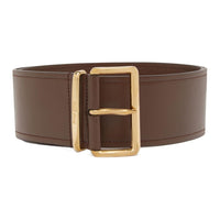 MIU MIU Adorned With A Badge Leather Leather Belts Women's Brown