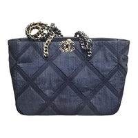 CHANEL Denim Tote Bag, Shopping Bag, Shoulder Bag, Handbag Women's Blue