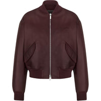 DIOR Leather Jacket Men's Burgundy