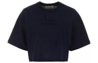 MIU MIU Logo-patch Cropped T-shirt
