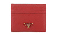 PRADA Leather Wallet Women's Red