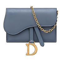 DIOR Saddle Sheepskin Saddle Bag Crossbody Shoulder Bag Women's Blue