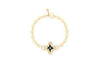 LOUIS VUITTON Ever Blossom Bracelet Yellow Gold Onyx & Diamonds