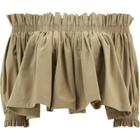 DIOR Gathered Puff Sleeved Cropped Blouse