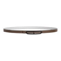 HERMES Calfskin Leather Belts Women's Brown White Width 1.3CM