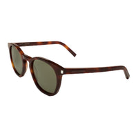 SAINT LAURENT Acetate Metal Irregular Shape Sunglasses Men's Tortoiseshell