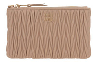 MIU MIU Lambskin Clutch Women's Beige