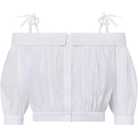 LOUIS VUITTON 1AFSBI Monogram Fil Coupé Off-The-Shoulder Blouse