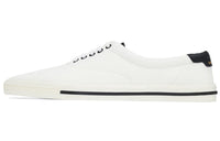 SAINT LAURENT Low Top Stylish Skateboarding Shoes Men's White Black