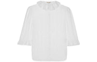 SAINT LAURENT Ruffled Lace Detailed Blouse