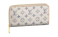 LOUIS VUITTON Canvas With Leather Wallet Women's Light Brown & White