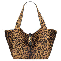 SAINT LAURENT Suede With Leather Handbag, Shoulder Bag Women's Black & Brown