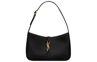 SAINT LAURENT LE5A7 Cow Leather Shoulder Bag, Hobo Bag, Handbag, Shoulder Bag Small Size Women's Black