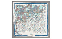 HERMES Silk Scarves Men White/Gray/Blue